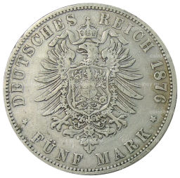 5 марок 1876 года C Германия (Пруссия)