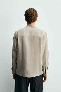 CAMISA FLUIDA CUELLO TIRA / Piedra - Zara фото 3