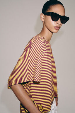 CAMISETA OVERSIZED RAYAS / amarillo - Zara фото 2