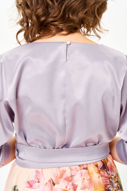 Платье Anastasia Mak 1229-Ш лиловый+ цветы  фото 9