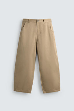 PANTAL?N WIDE FIT CROPPED / Beige - Zara фото 8