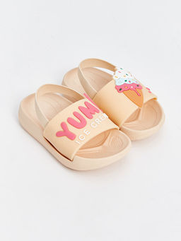 Bask?l? K?z Bebek Sandalet