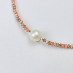 Чокер из Родохрозита и Жемчуга 42 см +