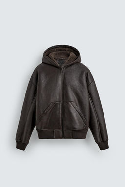 DOUBLE-FACED LEATHER EFFECT JACKET - Zara фото 5