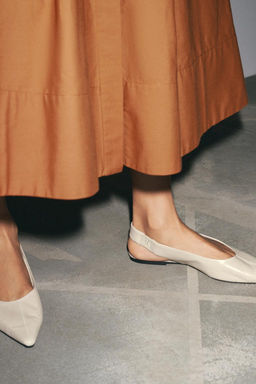 LEATHER SLINGBACK BALLERINA - Zara фото 7