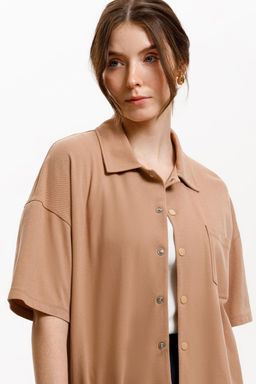 ЕВТ 3280/охра коричневая рубашка жен