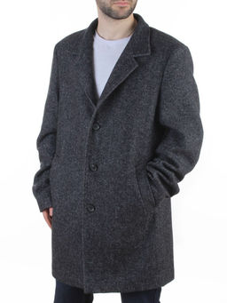475675832 DK. GRAY Пальто Френч демисезонное мужское (65% шерсть, 35% кашемир)