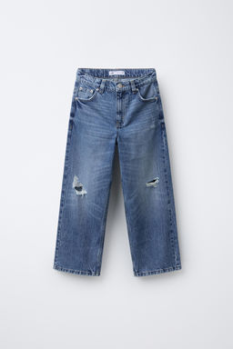 RIPPED WIDE-LEG JEANS