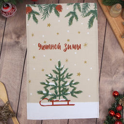 Полотенце Доляна Зимние праздники 28х46 см, 100% хл, вафля 160 г/м2