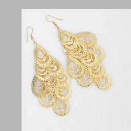 Серьги висячие "Капли", цвет золото