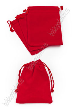 Мешочек бархатный 9*12 см (20 шт) SF-7581, красный