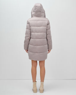 Куртка зимняя женская классическая с капюшоном светло-коричневого цвета 7671SK - Visdeer фото 7