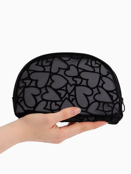 Косметичка полукруглая Black beauty, на молнии, чёрная