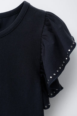 BODY VOLANTE Y TACHAS CON MODAL / Antracita oscuro - Zara фото 3