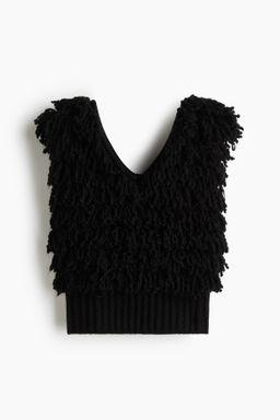 Fringed sweater vest