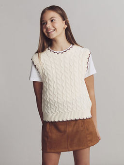 Bisiklet Yaka K?z ?ocuk Triko S?veter