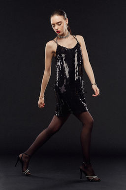 Платье мини из пайеток на завязках - Mollis фото 3