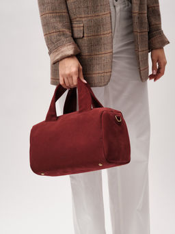 Замшевая сумка Bowling DBR 31378 красное вино  фото 7