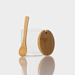 Набор банок стеклянных для сыпучих продуктов на бамбуковой подставке BellaTenero Эко, 330 мл  фото 5