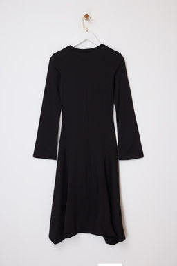 Siyah Belden Ac?lan Bisiklet Yaka Volanl?/F?rf?rl? Uzun %100 Pamuk Orme Elbise TWOSS26EL00022 - Trendyolmilla фото 12