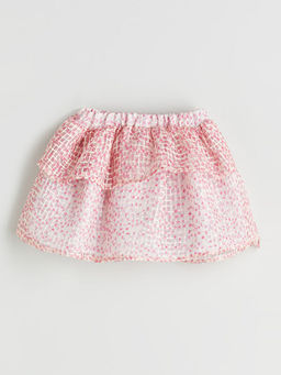 Beli Lastikli ?i?ekli K?z ?ocuk Etek