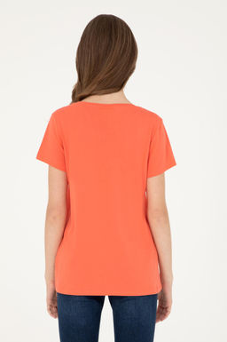 Женская базовая футболка с цветком граната Неожиданная скидка в корзине - U.s. polo assn фото 5