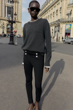 RHINESTONE BUTTON LEGGINGS - Zara фото 5