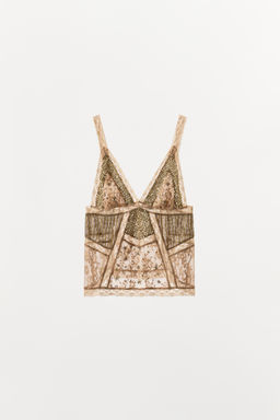 LIMITED EDITION LACE AND SEQUIN TOP - Zara фото 8