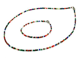 Чокер и браслет из шпинели шарик гр.2мм цв.синий яркий, 45см; 17см - Радуга камня фото 4