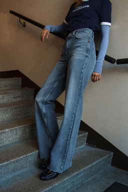 TRF HIGH-WAIST WIDE-LEG FULL-LENGTH JEANS - Zara фото 27