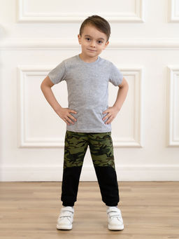 Брюки детские камуфляж черные вставки