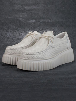 03-PDA169-2 BEIGE Полуботинки женские (натуральная кожа)