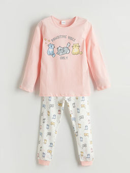 Bisiklet Yaka K?z ?ocuk Pijama Tak?m?