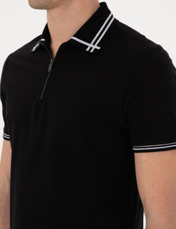 Siyah Slim Fit Ti__rt