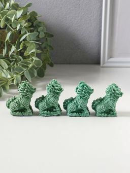 Набор фигурок 4 шт. «Собаки Фу», полистоун, зелёный, 2.3×4.5×5 см
