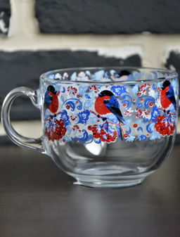 Кружка 480мл. арт.2027-Д Снегири на рябинке - Декостек фото 3