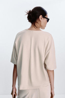 OVERSIZED TEXTURED T-SHIRT - Zara фото 6