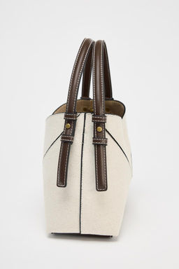 CONTRAST CANVAS MINI TOTE BAG - Zara фото 5