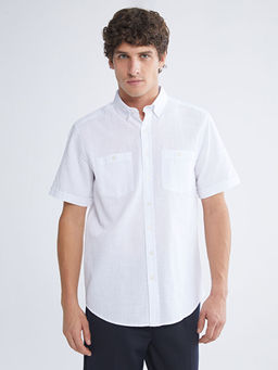 Regular Fit K?sa Kollu Erkek Dokulu G?mlek