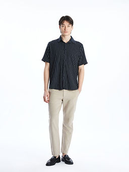 Regular Fit K?sa Kollu ?izgili Erkek G?mlek