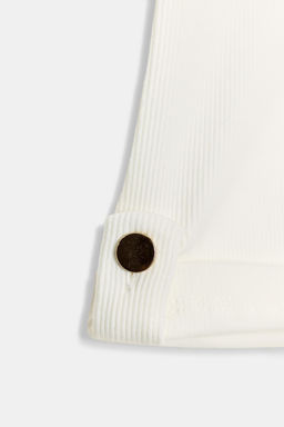 RIBBED T-SHIRT WITH BUTTON - Zara фото 7