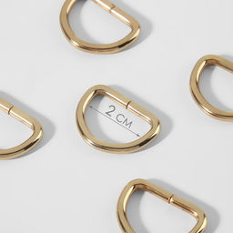 Цена за 3 шт. Полукольца для сумок, d = 20 мм, толщина - 3 мм, 10 шт, цвет золотой