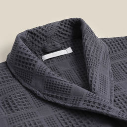 Халат вафельный мужской SL HOME: Chess «Гри Сандре», размер M, хлопок 100%, тёмно-серый