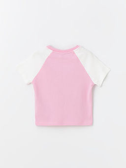 Bisiklet Yaka Bask?l? K?sa Kollu K?z ?ocuk Crop Ti??rt - Waikiki фото 2