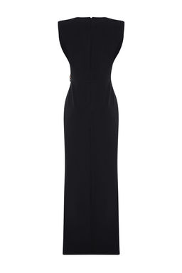 TRENDYOLMILLA Siyah Vucuda Oturan Astars?z Uzun S?k Abiye & Mezuniyet Elbise TPRSS25AE00018  фото 8