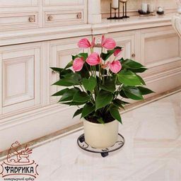 Подставка для цветов 12-009 напольная на колесах - Фабрика интерьерной ковки фото 3