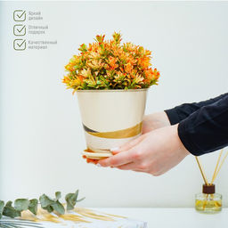 Цена за 2 шт. Горшок для цветов Доляна «Каракум», 800 мл, цвет бежевый