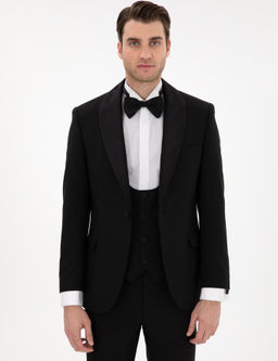 Смокинг Pierre Cardin Ex Slim Fit с жилетом черный