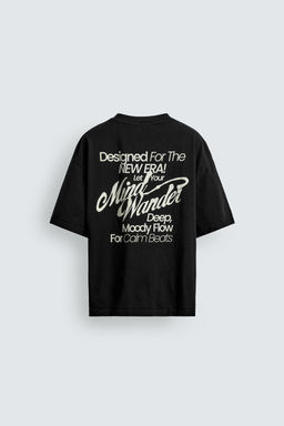 SUDADERA MANGA CORTA TEXTOS ESTAMPADOS / Negro - Zara фото 9