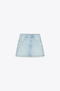 RIPPED TRF DENIM SKIRT - Zara фото 13